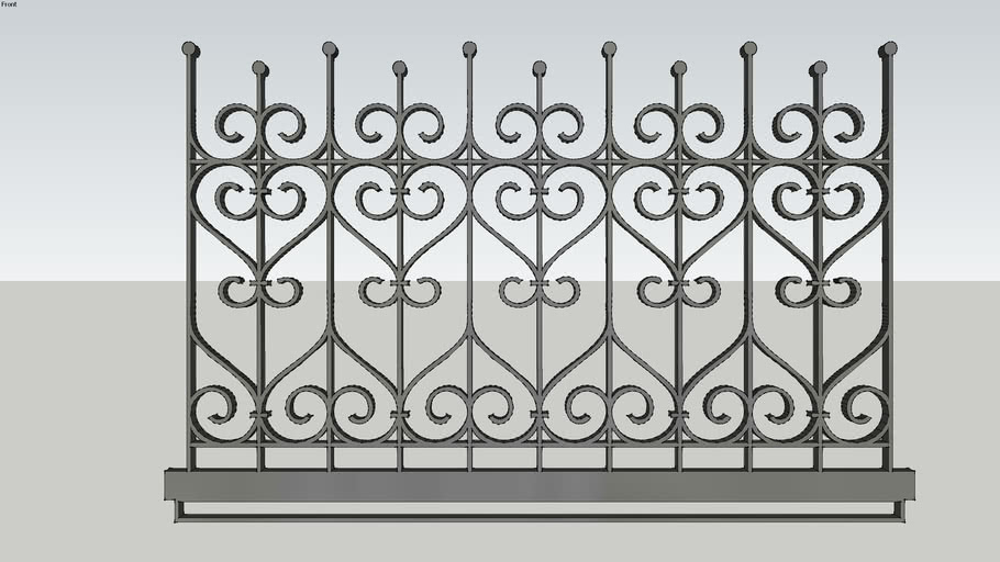 4.Curved Balcony railing 3D Warehouse