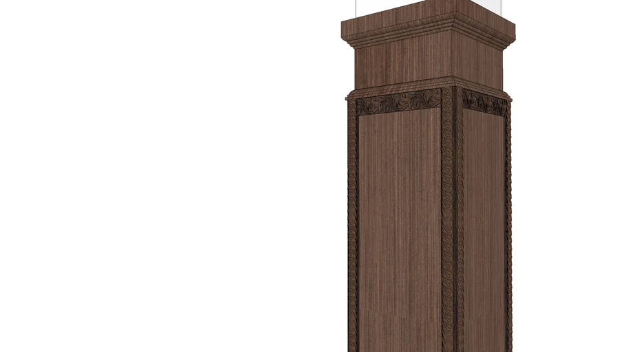 Wooden Inlay Carved Pillar | 3D Warehouse