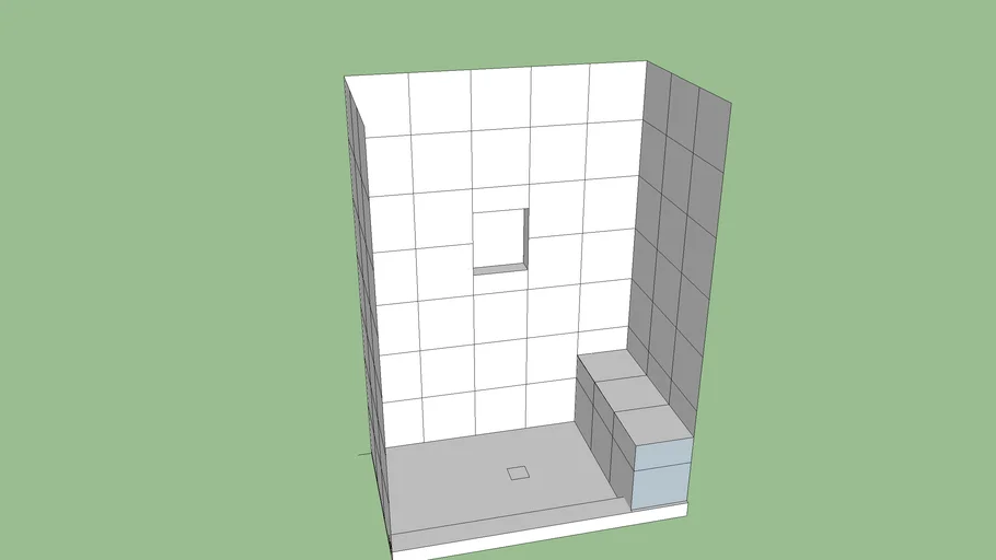 3' x 5' Shower + 12' x 12' Tile + Bench + Niche | 3D Warehouse