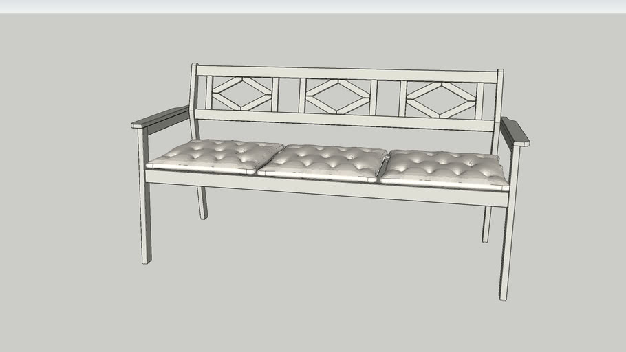 BONDHOLMEN Bench with backrest, outdoor, grey IKEA 3D Warehouse
