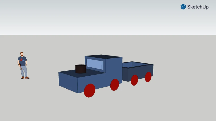 Modelo 3D Tren Cabina + Vagón