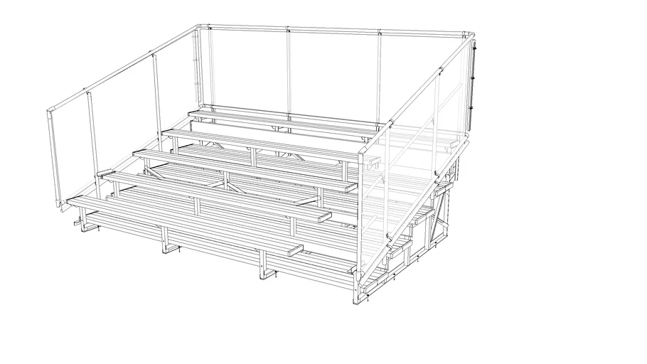 5 Row Aluminum Bleachers - Midfielder Series (15' Right Spectator Row ...