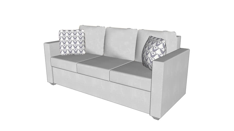 Sofa_Modern_3_Cushion 'Comfy Model' (Lite Grey) | 3D Warehouse