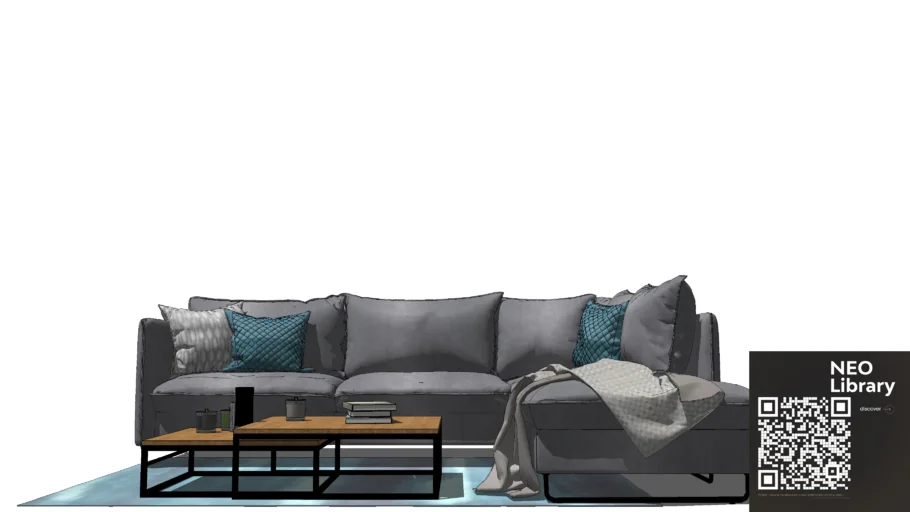 Modern grayblue sofa  living room