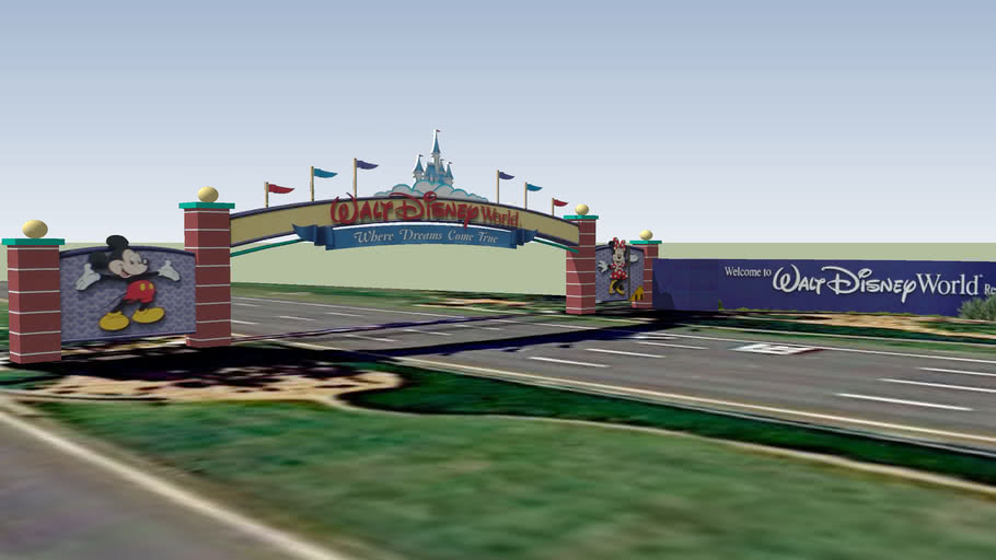 Walt Disney World Main Entrance Gate 3D Warehouse