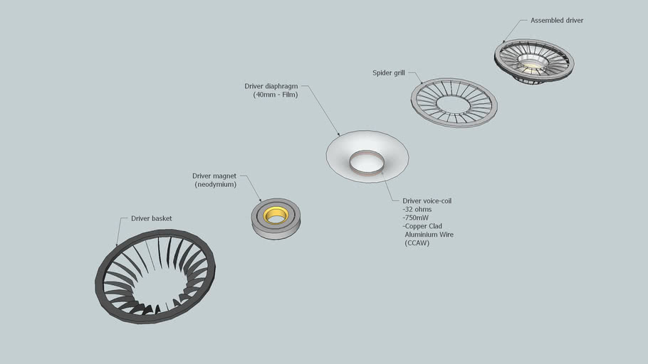 Headphone driver design 2 3D Warehouse