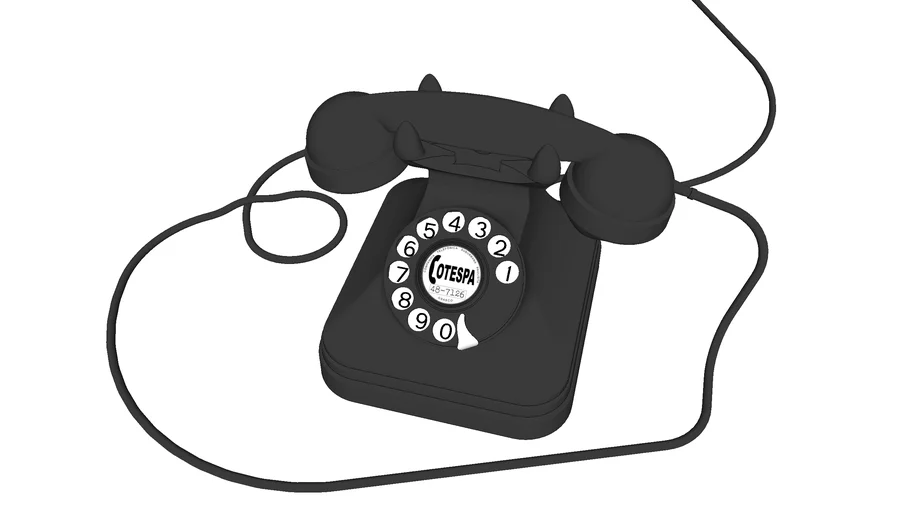 COTESPA STANDARD ELECTRIC Rotary dial telephone, circa 1963. 3D Warehouse