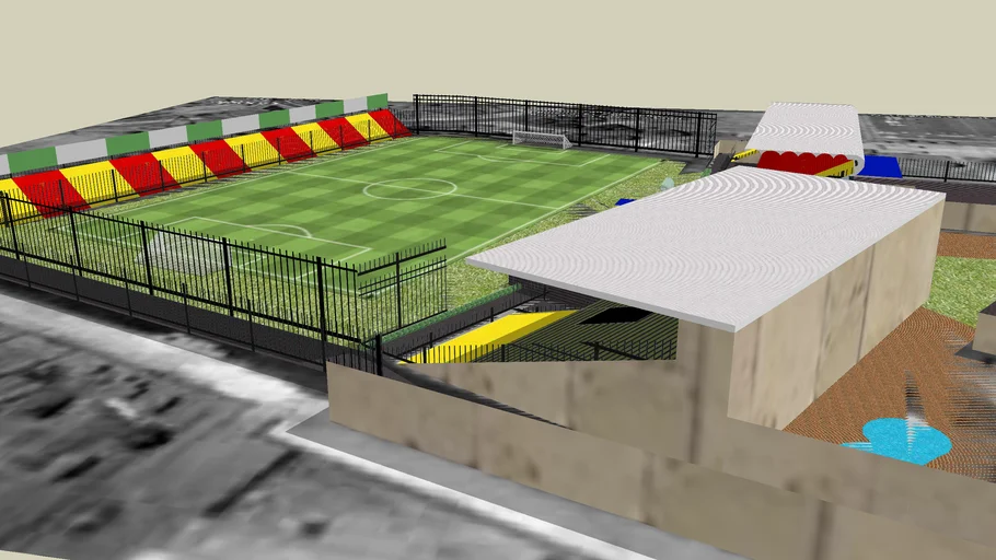 TimTV Stadion 1 eckig mit abstehendem Dach - - 3D Warehouse