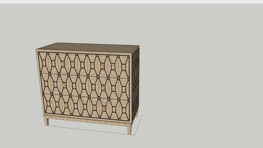 Anthropologie Textured Trellis Three Drawer Dresser 3D Warehouse