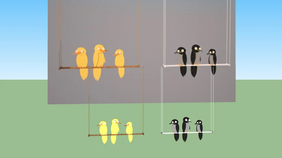 Funny birds sitting | 3D Warehouse