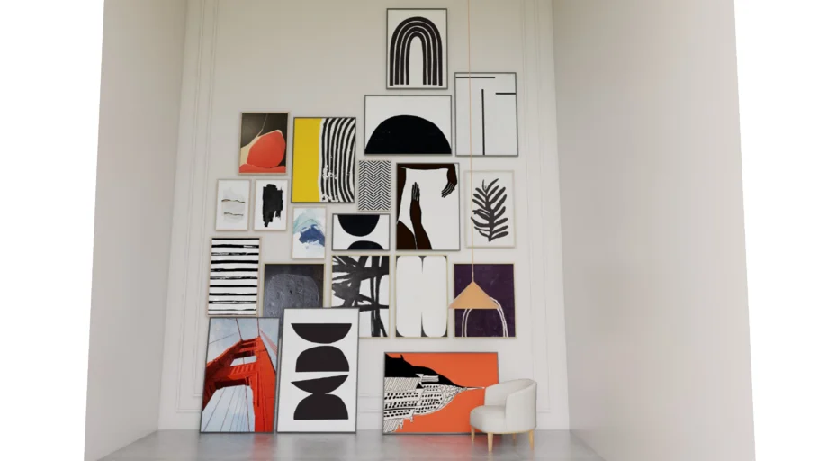 modern abstract art frame wall