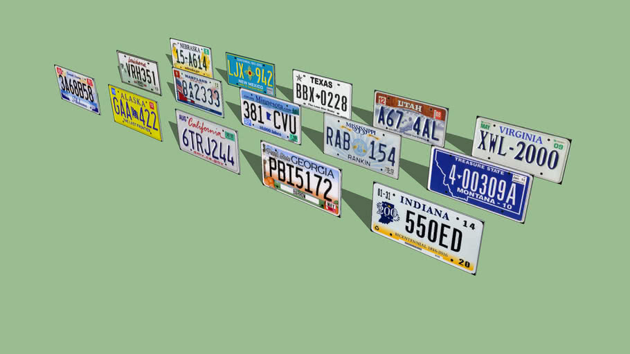 Various License Plates | 3D Warehouse