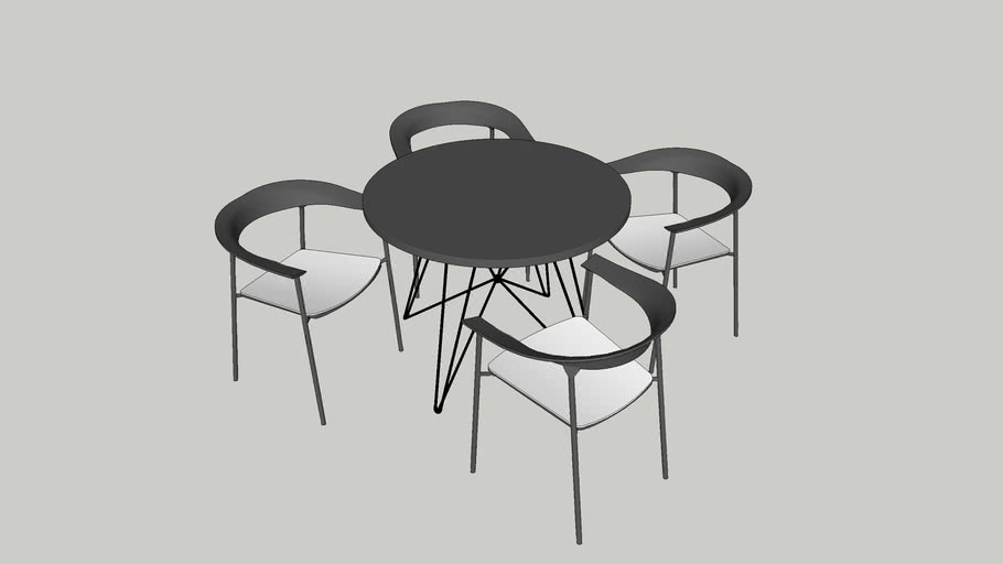 break table 4 chairs | 3D Warehouse