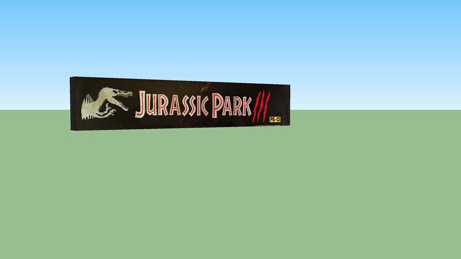 Jurassic Park 3 Original Movie 5x25 Mylar Poster With Lightbox 3d Warehouse 6335