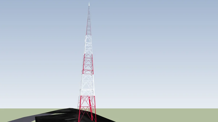 Antena metal tower with antennas | 3D model
