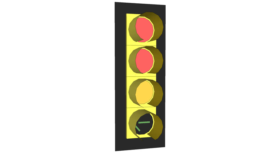 Traffic Signal Fully Protected Advance Green with Frame, 12 Inches