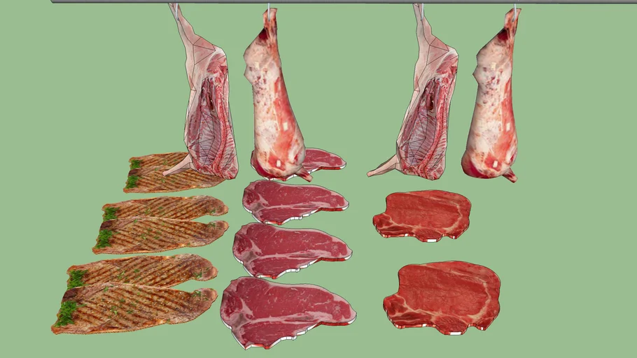 Second Life Marketplace - Hanging Beef Carcass and Meat Hook - Sculpty Map  and Textures
