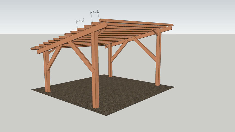 Carport Bois 6m X 6 m | 3D Warehouse