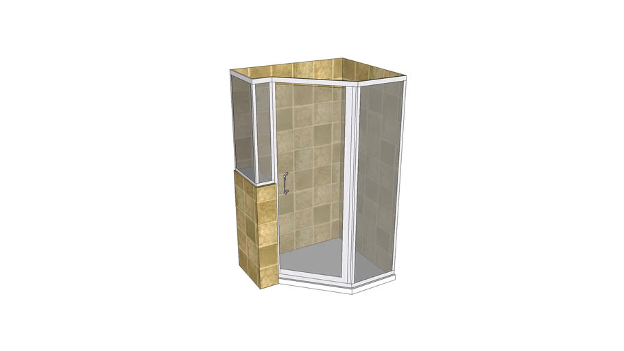 Custom Neo Angle Framed Shower Glass | 3D Warehouse