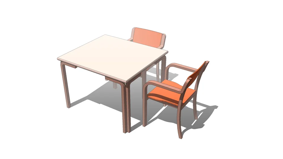 100 x 85 table with 2 chairs