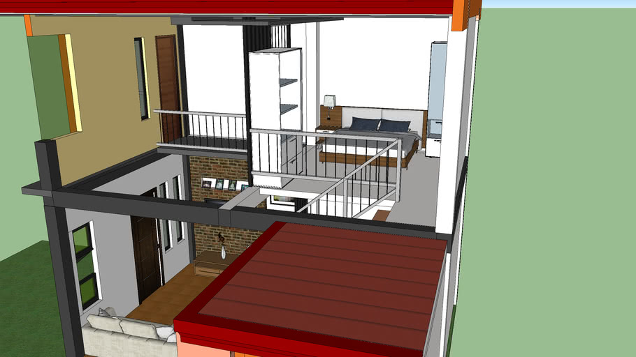 2storey simple loaf house 3D Warehouse