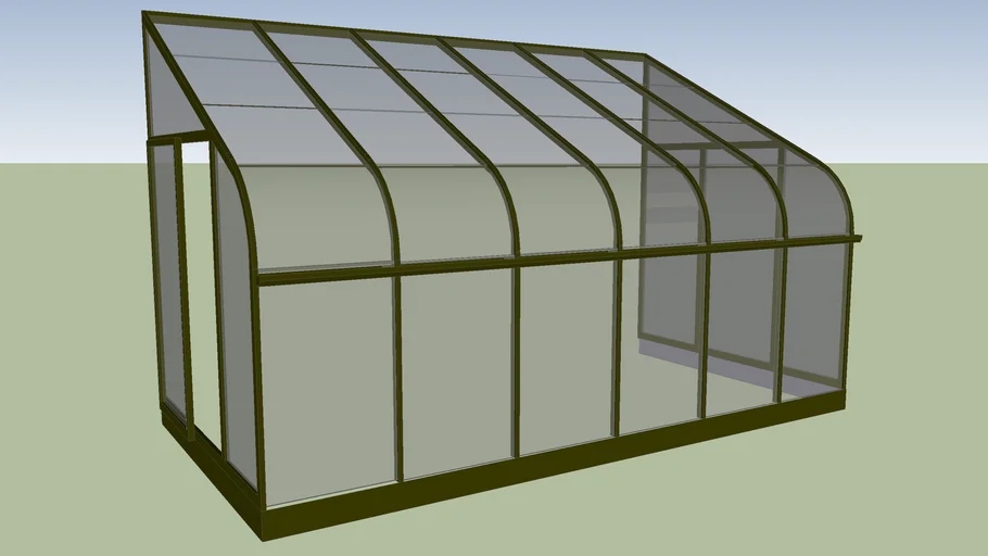 12' 6' x 6' 6' Lean to Greenhouse | 3D Warehouse