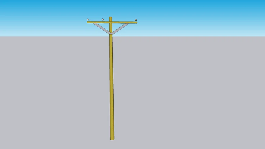 Green Wooden Telephone Pole 3D Warehouse