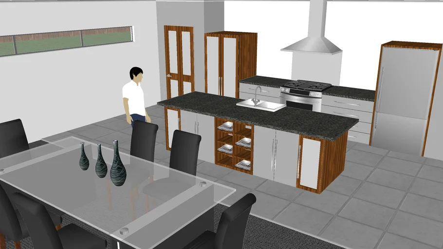 modern kitchen scene