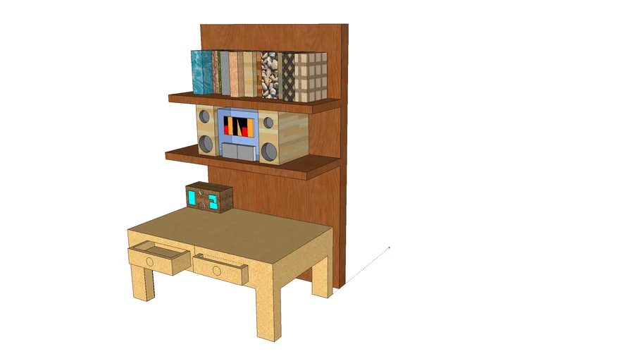 Desk with Stereo system