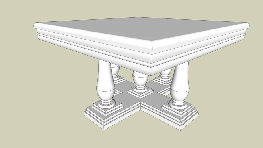 Square 8-seater dining table | 3D Warehouse