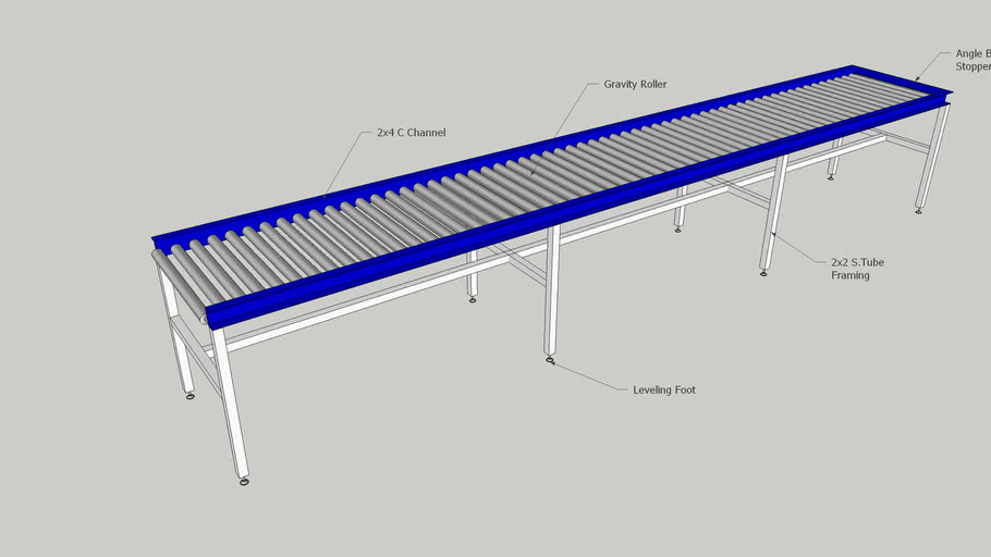 GRAVITY ROLLER CONVEYOR 3D Warehouse