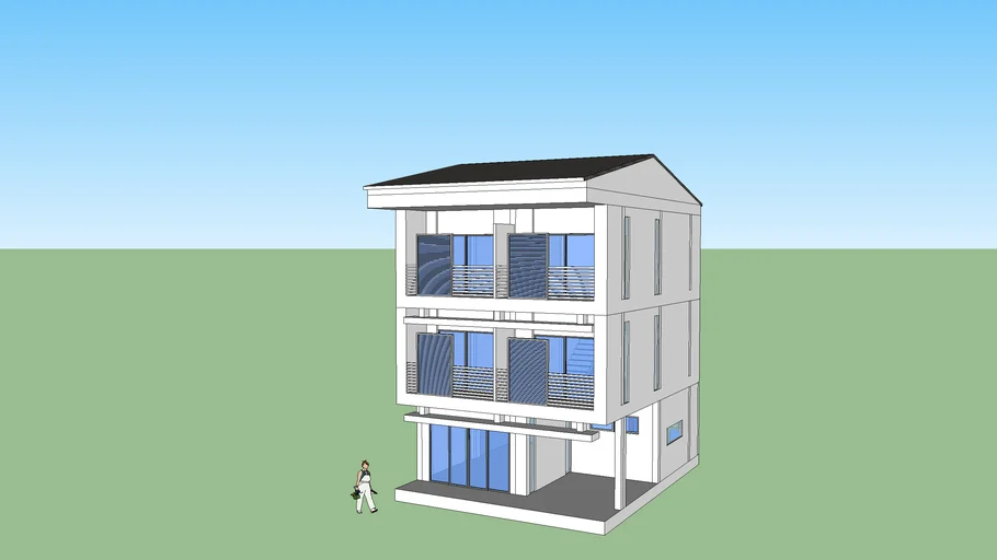 Commercial Building 3 Floor 3d Warehouse 2297