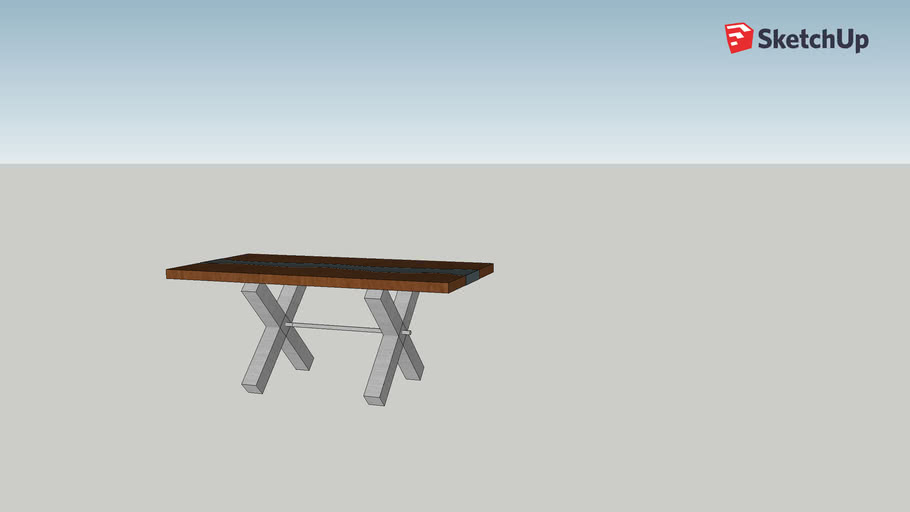 Kitchen table with x legs 3D Warehouse