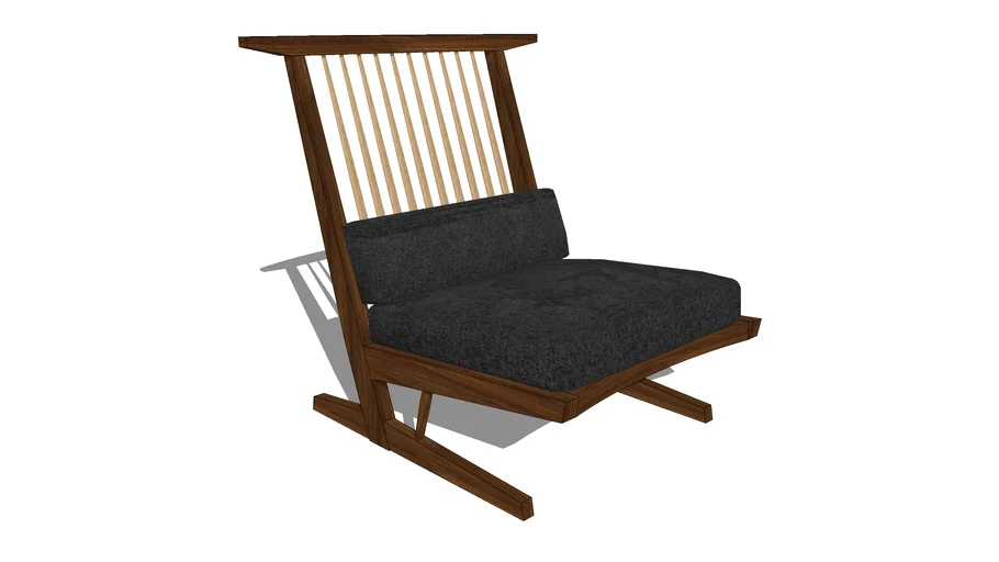 Nakashima_Conoid Cushion Lounge Chair 3D Warehouse