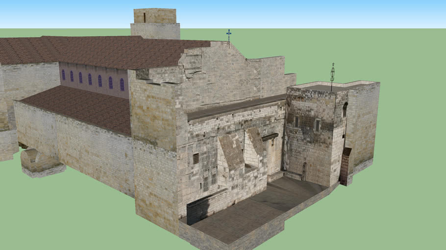 Modelo 3D Actualizado da Basílica da Natividade em Belém, pormenorizada - Com Interiores e Grutas