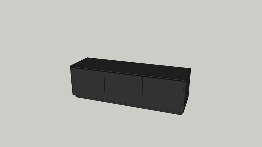 Móvel TV HI-FI Geneve 3 portas lacado negro