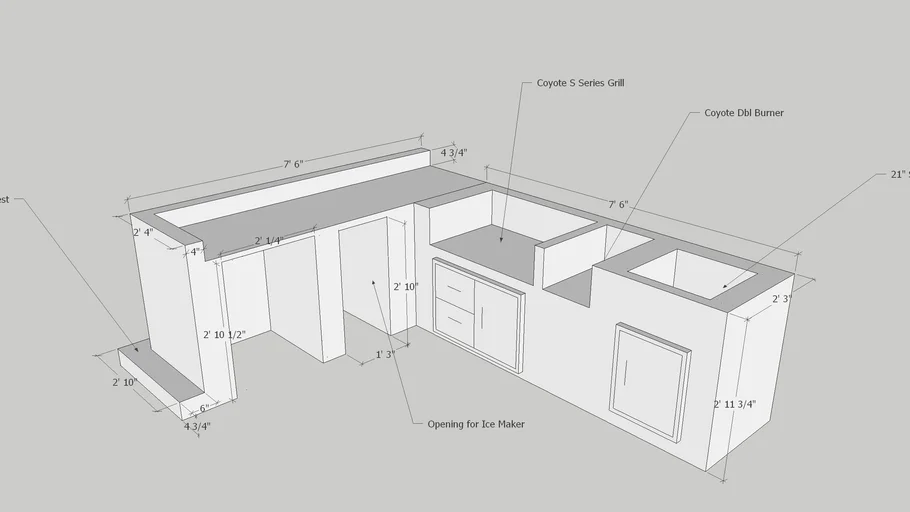 Outdoor Kitchen Outlet Steve 5..18 3D Warehouse