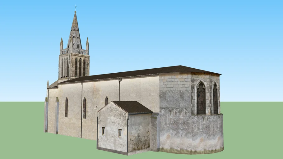 Église de Sainte Aulaye. SAINTANTOINEdeBREUILH 24. 3D Warehouse