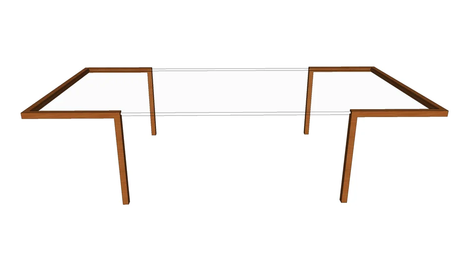 Wood and glass coffee table 3D Warehouse