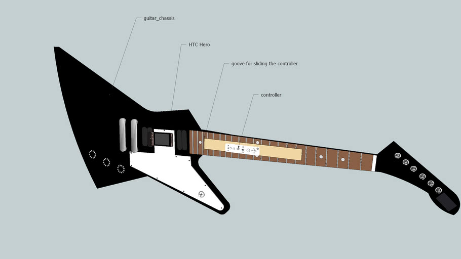 wii controller+android phone chassis 2 digital guitar 3D Warehouse