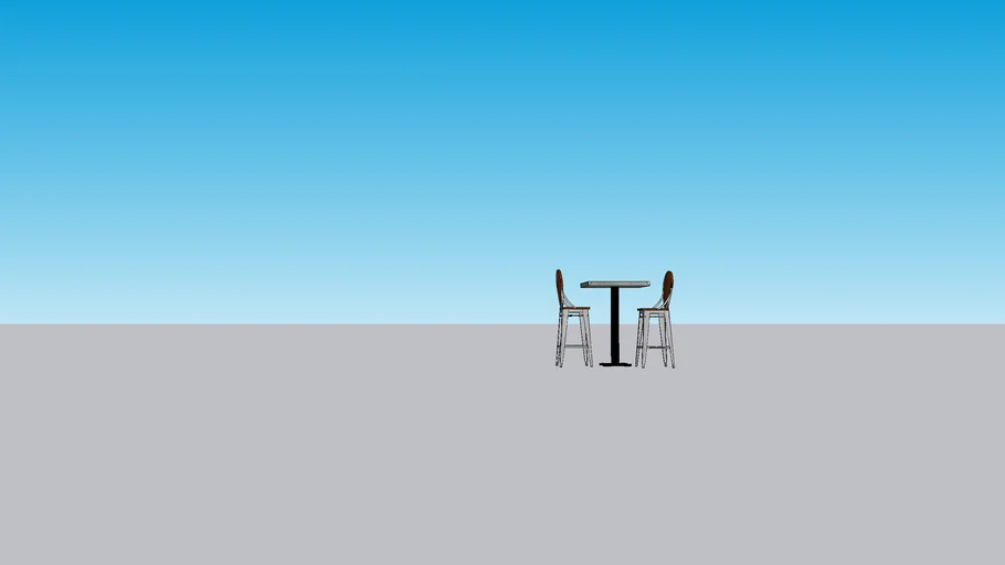 Industrial Metal Bar Top Table and Barstools 3D Warehouse