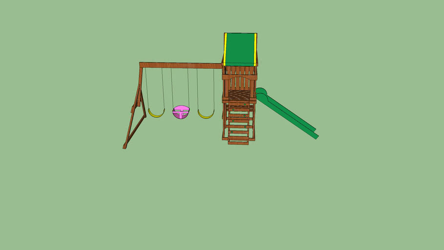 Backyard Discovery Tucson Cedar Wooden Swing Set 3D Warehouse