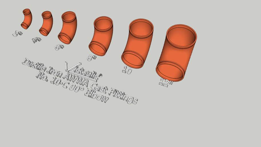 Victaulic 10C 90° Elbow Fittings 3D Warehouse