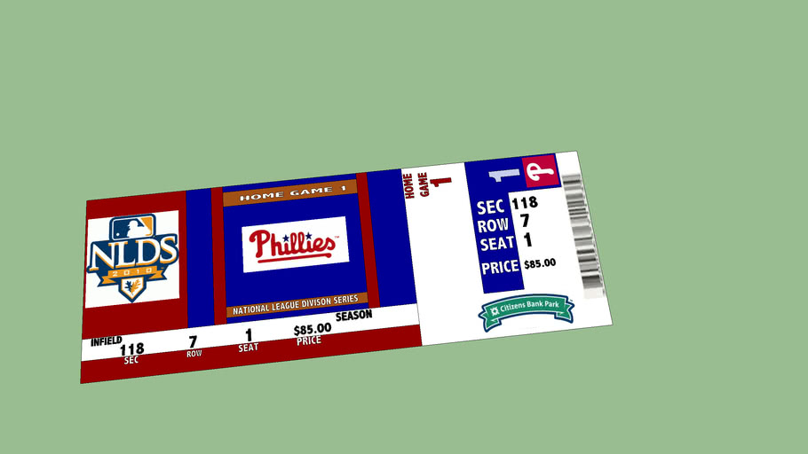 Phillies Ticket Stub 3D Warehouse