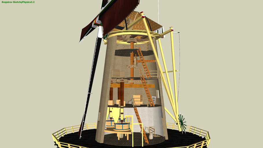 Inner workings of a Dutch windmill 3D Warehouse