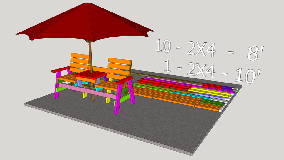 Double Chair With Umbrella