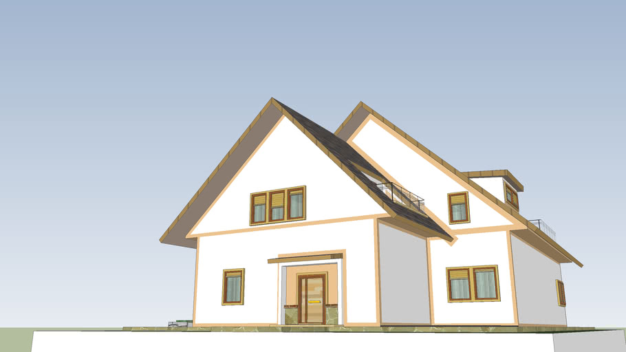 Housing with sloping roof | 3D Warehouse
