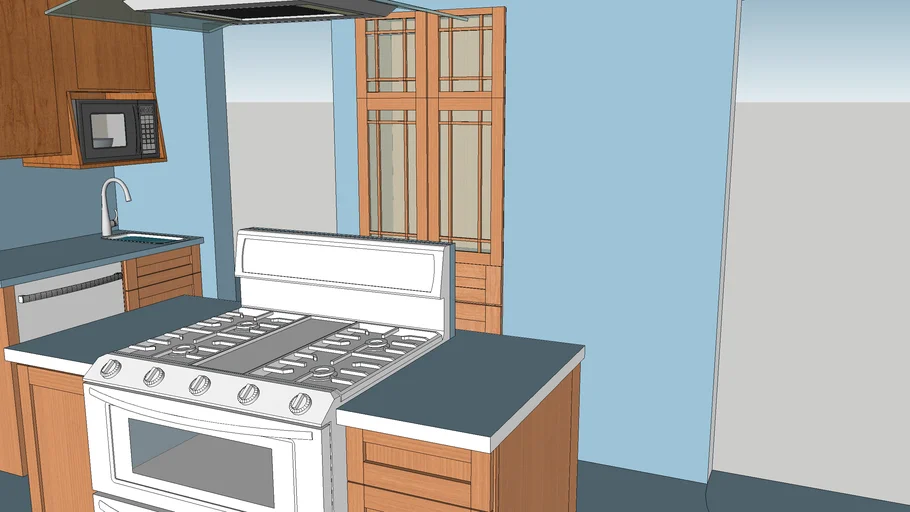 Yates kitchen with stove on island and dishwasher by auxiliary sink