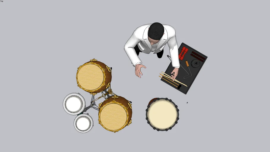 Percussionist with percussion 3D Warehouse