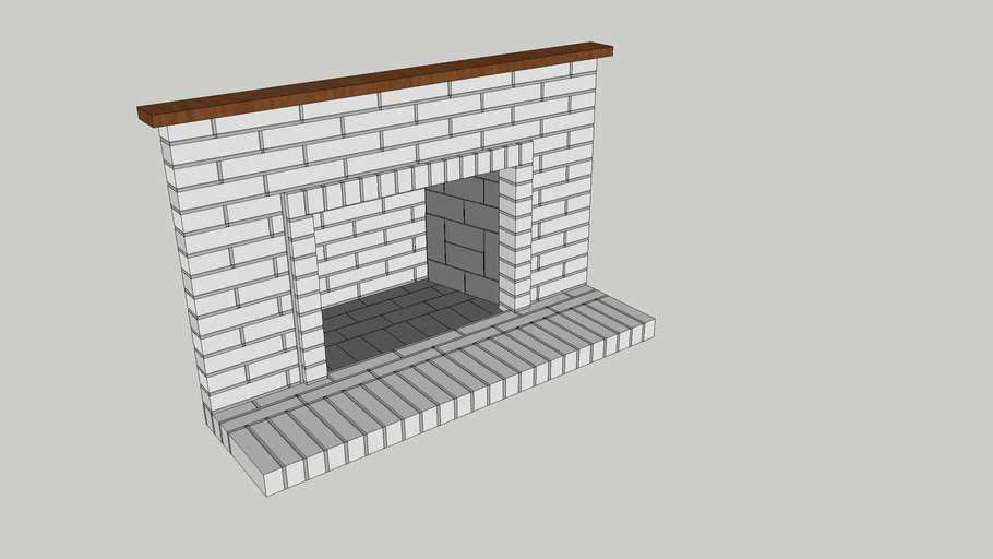 White Brick Fireplace | 3D Warehouse